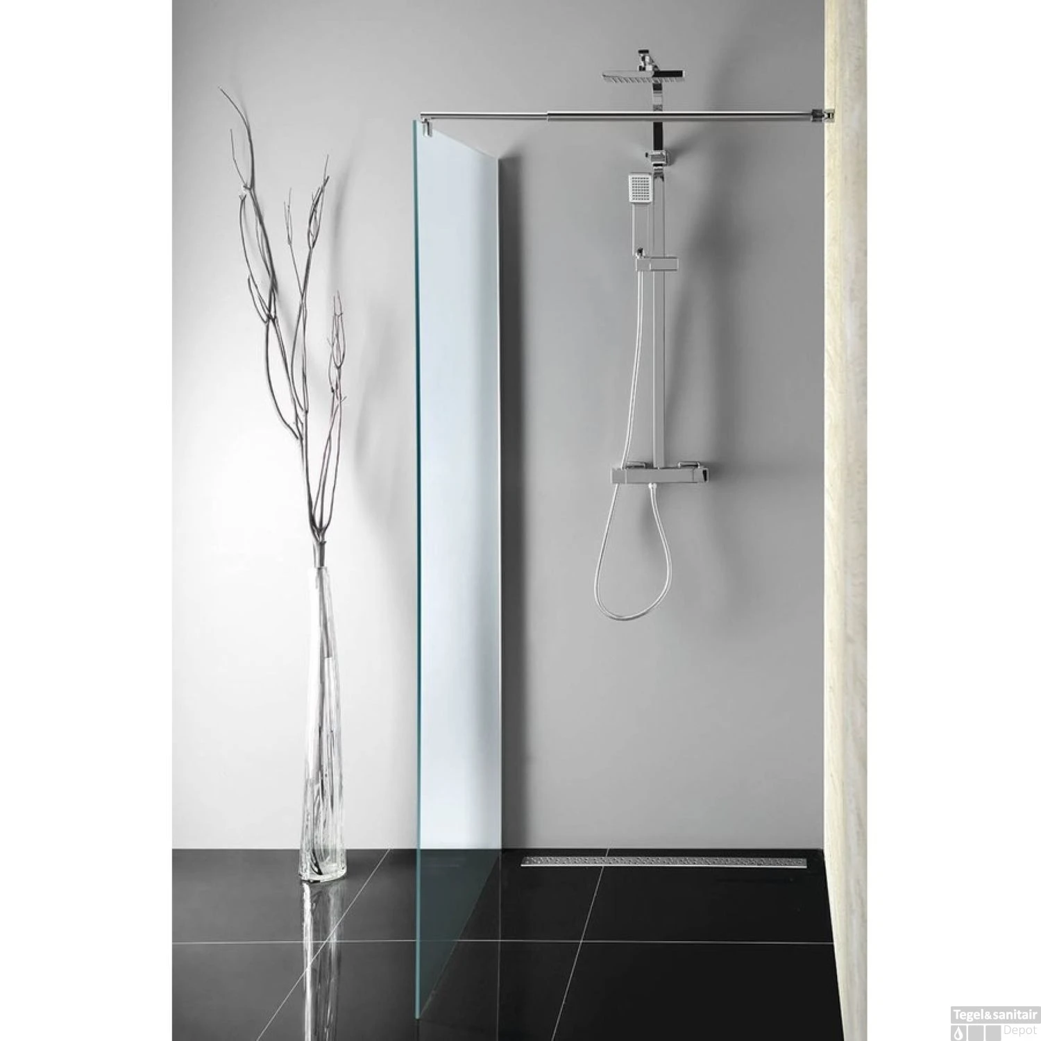 Inloopdouche Sapho Walk-In 70x190 Cm Met Muurprofiel Chinchilla Glas 4 Inloopdouche Sapho Walk-In 70x190 Cm Met Muurprofiel Chinchilla Glas - Afbeelding 2