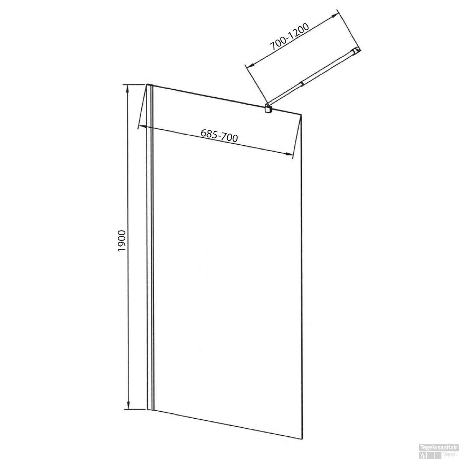 Inloopdouche Sapho Walk-In 70x190 Cm Met Muurprofiel Chinchilla Glas 13 Inloopdouche Sapho Walk-In 70x190 Cm Met Muurprofiel Chinchilla Glas - Afbeelding 11