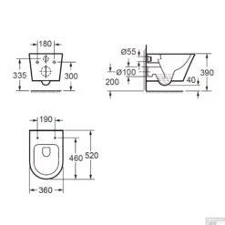 Geberit UP320 Toiletset Set45 Wiesbaden Vesta Rimless Mat Zwart Met Matzwarte Drukplaat -Badkamer Thuis wiesbaden vesta rimless mat zwart 32.3419 tech 1 7