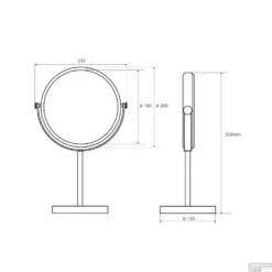 Vrijstaande Kaptafel Spiegel Sapho Rond 20 Cm Chroom -Badkamer Thuis xp010 vrijstaande kaptafel spiegel sapho rond 20 cm chroom 2